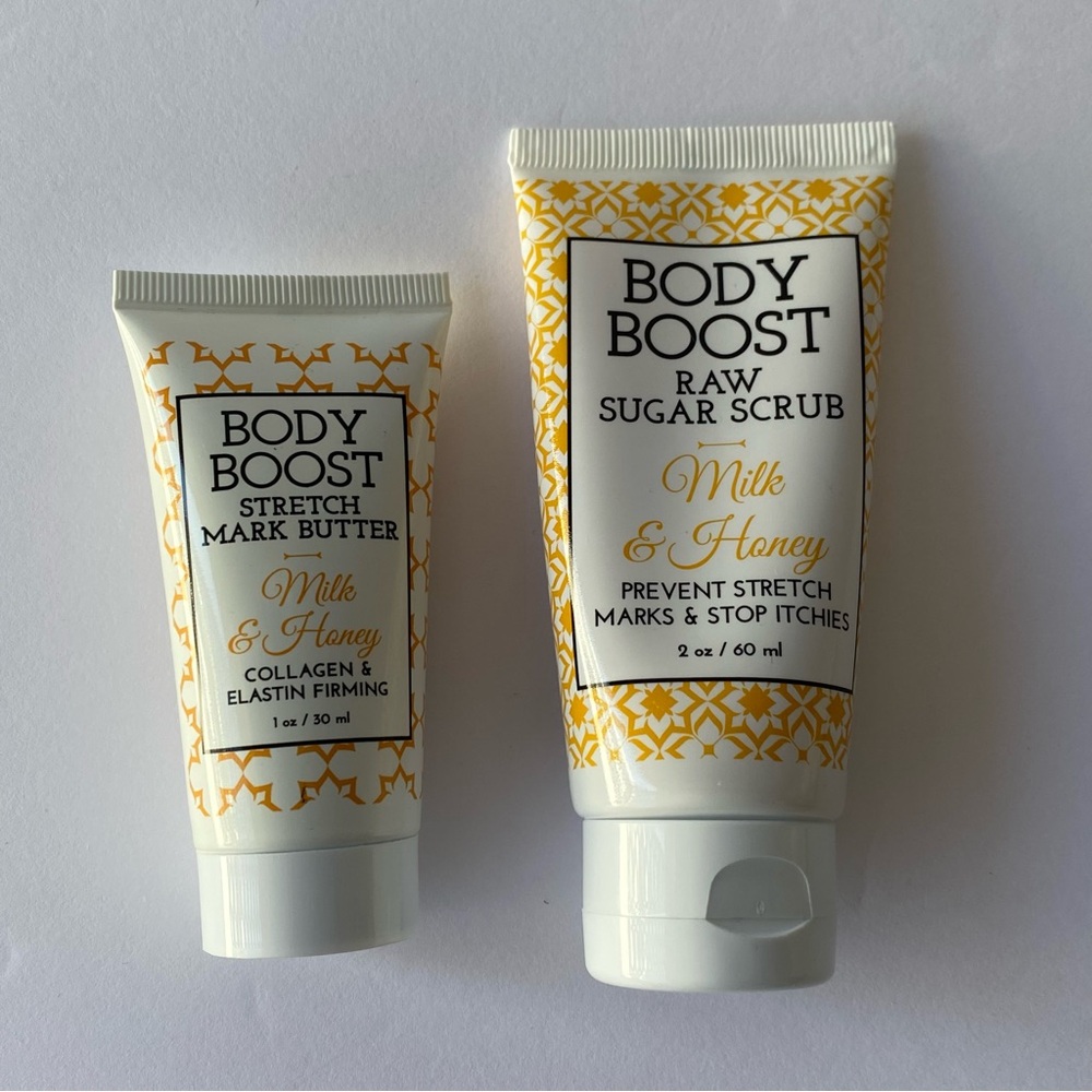 Body Boost Sugar Scrub and Stretch Mark‎ Butter Duo NEW! Sealed! Milk and honey